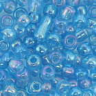 Бисер прозрачный радужный, цвет 163 светло-голубой