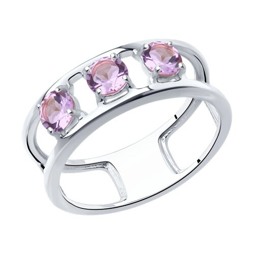 Кольцо из серебра с аметистами