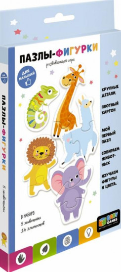 Пазл-фигурки «Яркие животные»