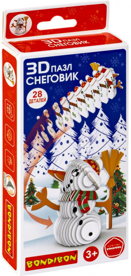 Пазл 3D «Снеговик»