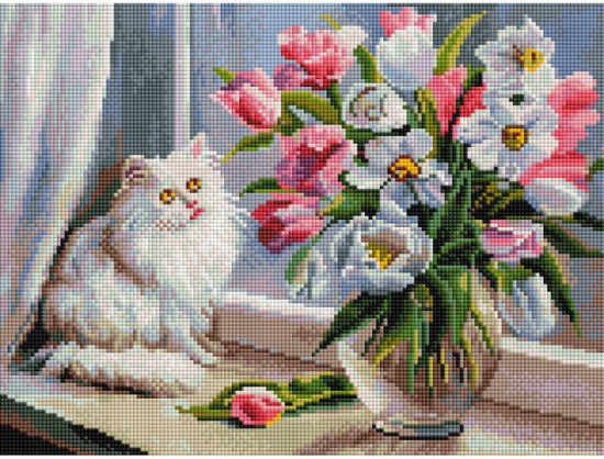 Мозаика алмазная «Весна на окошке»