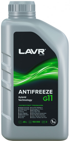 Жидкость охлаждающая Lavr Antifreeze G11