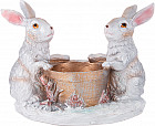 Кашпо декоративное «Два зайца у горшка с цветочком»