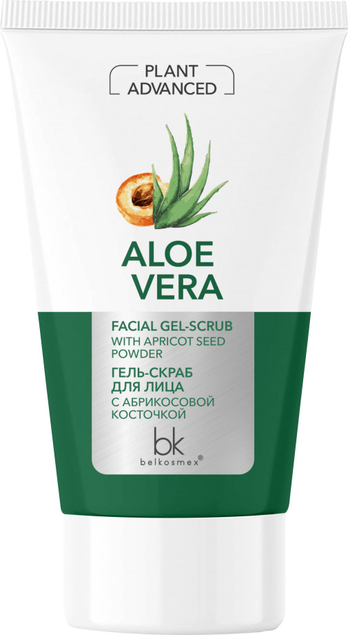 Гель-скраб для лица c абрикосовой косточкой | Plant Advanced Aloe Vera | Belkosmex