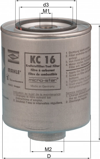 Фильтр топливный Mahle KC 16
