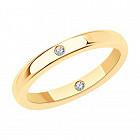 Кольцо из золочёного серебра с фианитами