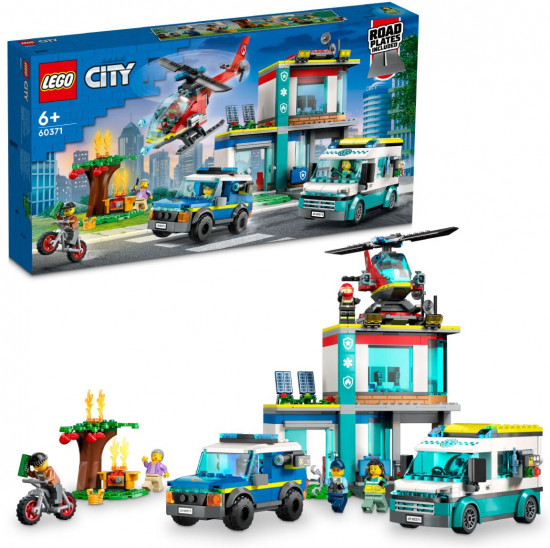 Конструктор LEGO® City 60371 Штаб спасательных транспортных средств. Emergency Vehicles HQ