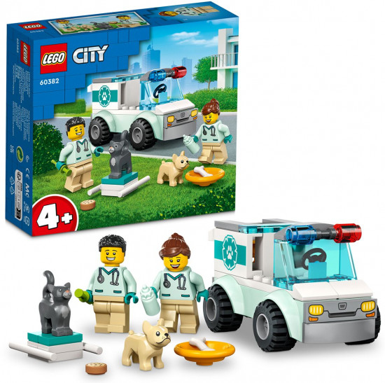 Конструктор LEGO® City 60382 Автомобиль для спасения животных. Vet Van Rescue