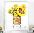 Крючок декоративный «Подсолнухи в бочке»