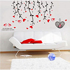 Наклейка интерьерная «Лианы с сердечками»