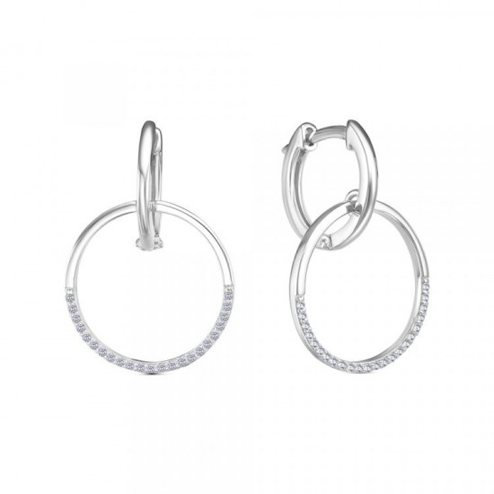 Серьги из серебра с фианитами