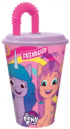 Стакан с соломинкой и крышкой «My Little Pony»