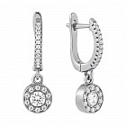 Серьги из серебра с фианитами