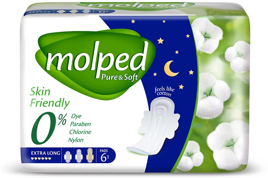 Прокладки ночные «Skin Friendly» | Pure & Soft | Molped