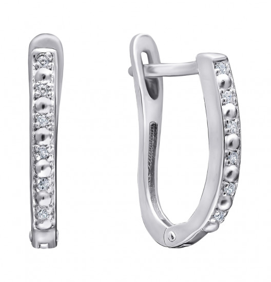 Серьги из серебра с фианитами