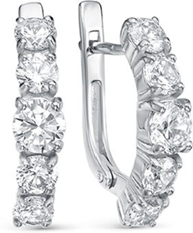 Серьги из серебра с фианитами