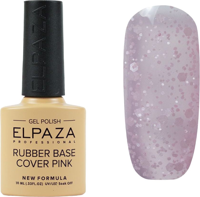 Покрытие базовое каучуковое витражное, оттенок 002 Snow | Cover pink | Elpaza Professional