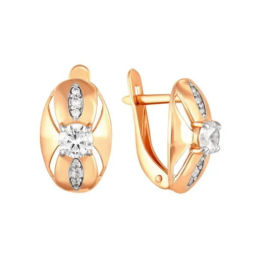 Серьги из золота с фианитами