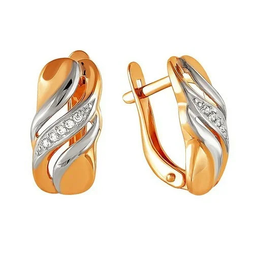 Серьги из золота с фианитами