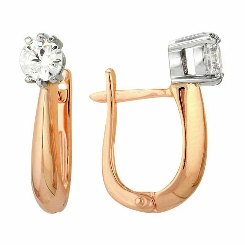 Серьги из золота с фианитами