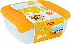 Набор контейнеров для хранения продуктов «Fresh & Go» (0,25+0,8+1,7) квадратный, цвет в ассортименте