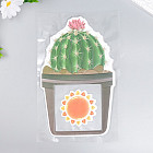 Наклейка на выключатель «Кактус в горшочке и солнышко»