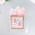 Наклейка на выключатель «Суккуленты и бабочки»