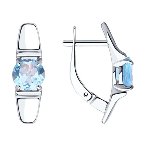 Серьги из серебра с топазами