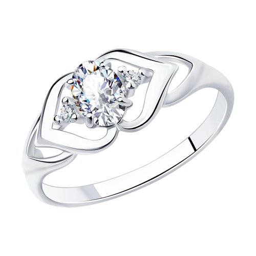 Кольцо из серебра с фианитами