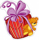 Фигурка вырубная «Подарочный медвежонок»