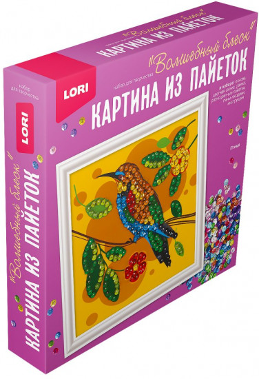 Картина из пайеток «Птица»