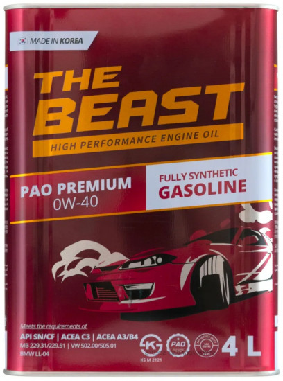 Моторное масло The Beast PAO Premium 0W-40
