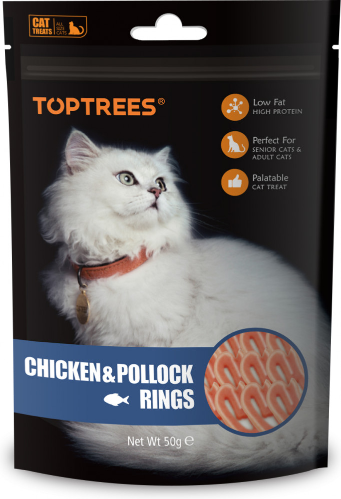 Лакомство для кошек «Кольца курицы и минтая» | Toptrees