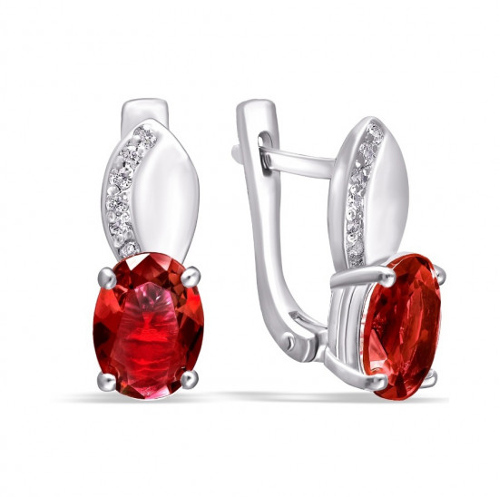 Серьги из серебра с фианитами и алпанитами