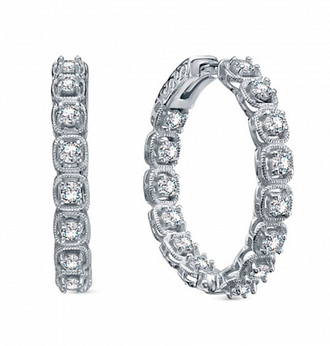 Серьги из серебра с фианитами