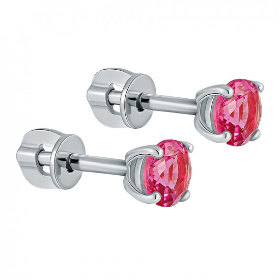 Серьги из серебра с фианитами