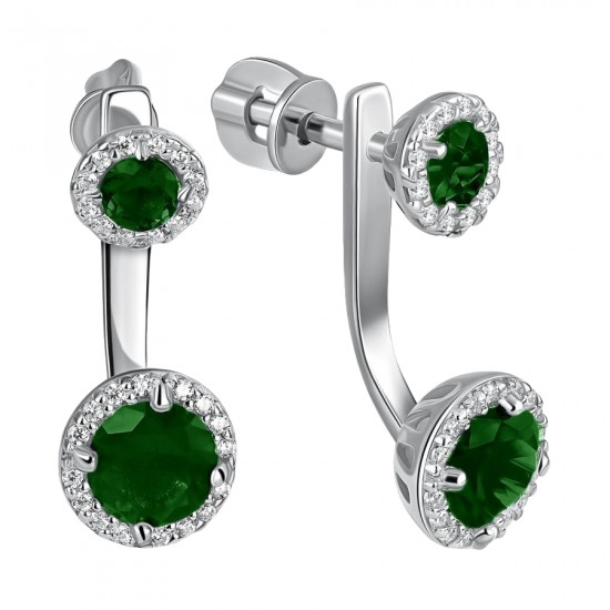 Серьги из серебра с фианитами