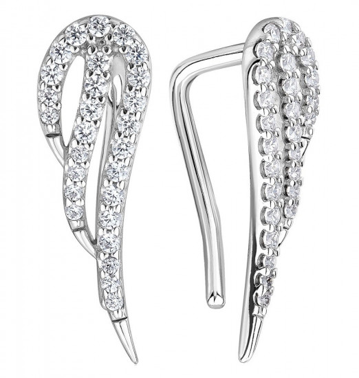 Серьги из серебра с фианитами