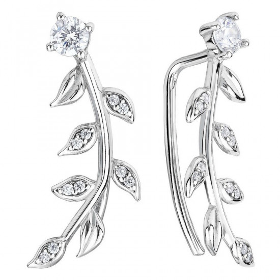 Серьги из серебра с фианитами