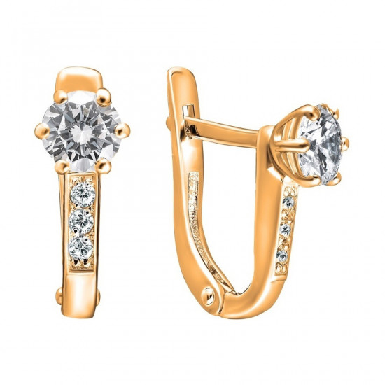 Серьги из серебра с фианитами