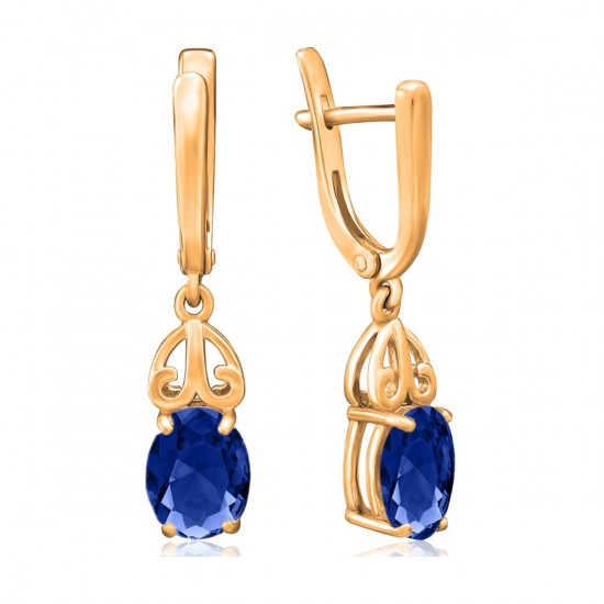 Серьги из серебра с фианитами