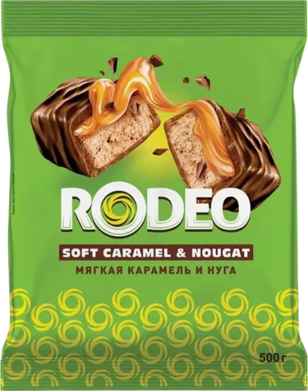 Конфеты шоколадные с мягкой карамелью и нежной нугой «Rodeo»