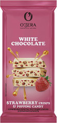 Шоколад белый «Strawberry crisps & Popping candy»