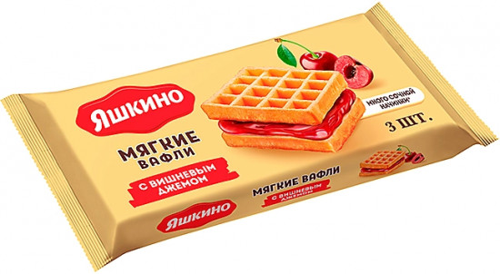 Вафли мягкие с вишнёвым джемом
