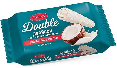 Трубочки вафельные с кокосом в белом шоколаде