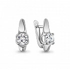 Серьги из серебра с фианитом