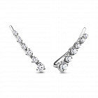 Серьги из серебра с фианитом