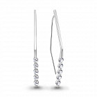 Серьги из серебра с фианитами
