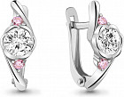 Серьги из серебра с фианитом