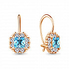 Серьги из золочёного серебра с фианитами